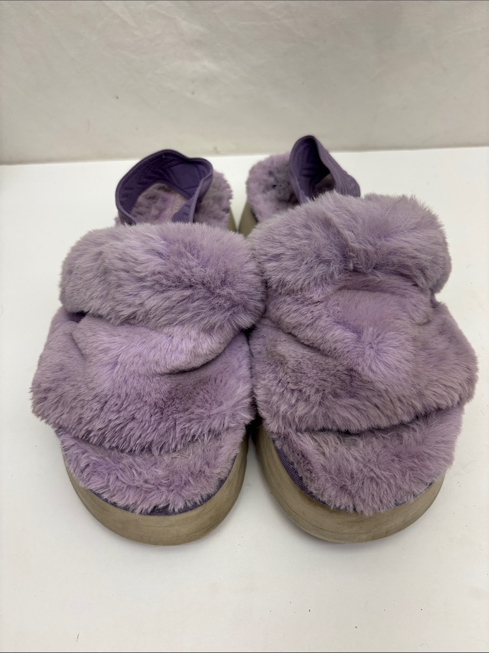 Koolaburra by Ugg Lilac Faux Fur Slide Sandals - Women, SZ 8